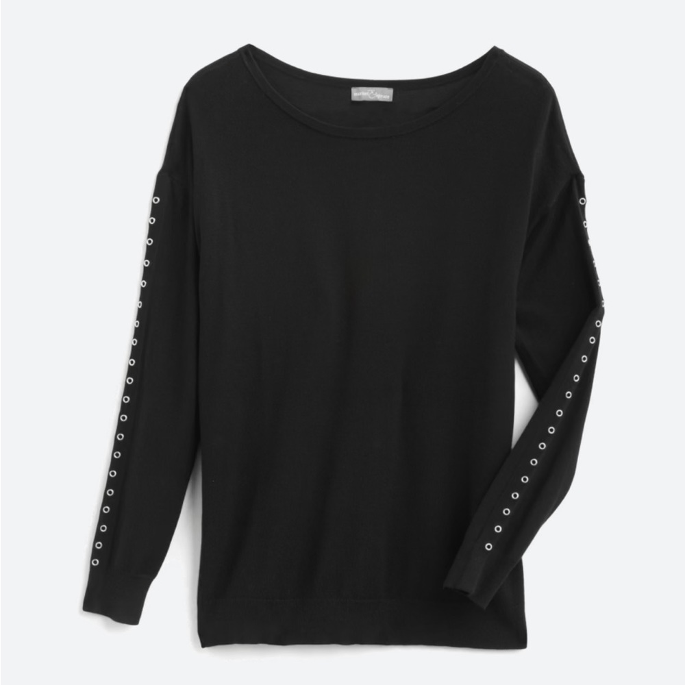 Grommet Detail Pullover